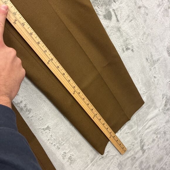 The Kooples Wooly Pique Brown Trouser Pants Pleated NWT 30x32 Wool Preppy - Picture 4 of 7